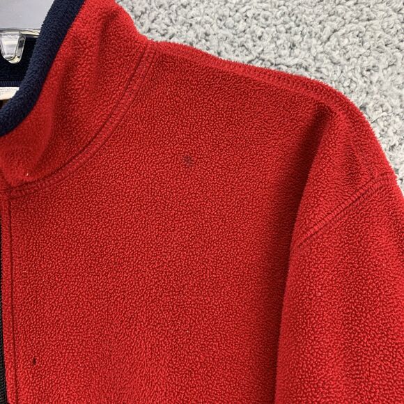 Old Navy Men's Fleece Sweater Sz Large Red Embroidered Logo Quarter Zip Pullover - Picture 5 of 13
